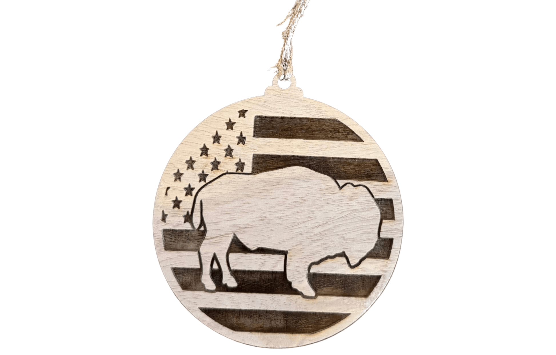Buffalo Flag Ornament - Bunkhouse Studio LLC