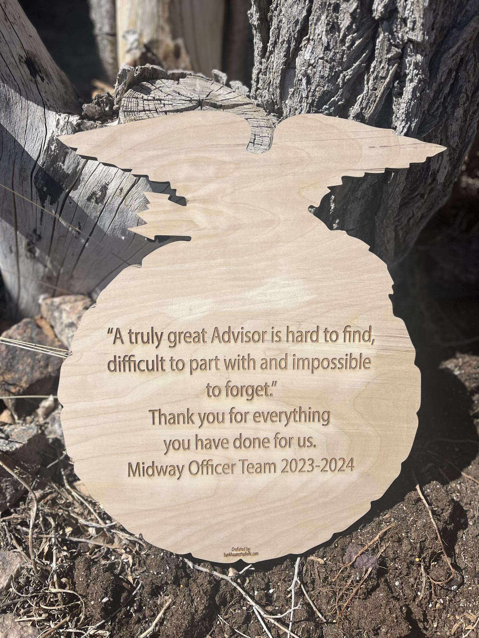 Custom FFA 20" Wood Award with Personalized Wording – FFA Chapter Gift, Livestock Show Award, or Agricultural Recognition - Bunkhouse Studio LLC