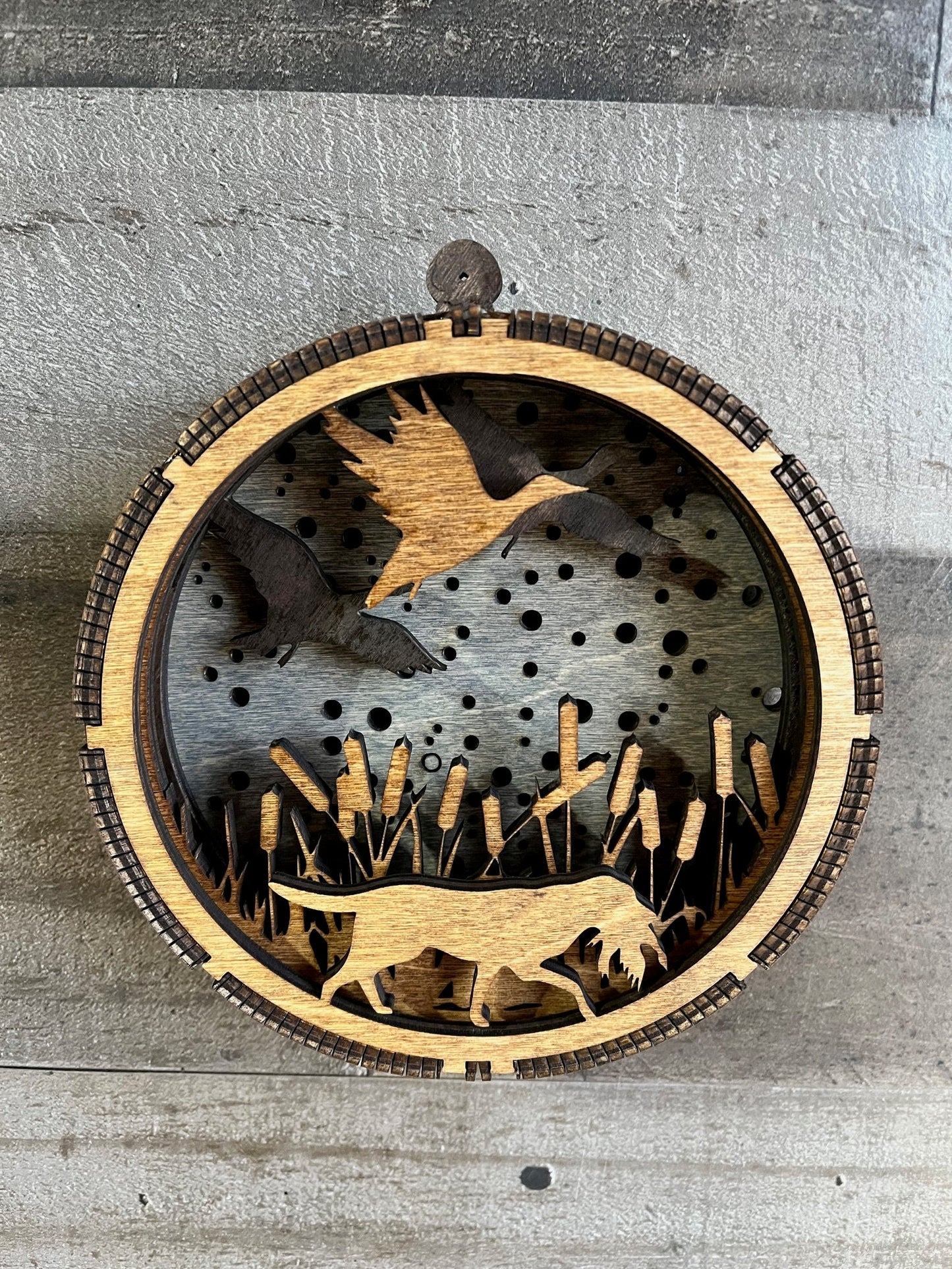 Duck Dog Christmas Ornament | Lighted Hunting Decor | Waterfowl Hunter Gift | Rustic Man Cave Ornament