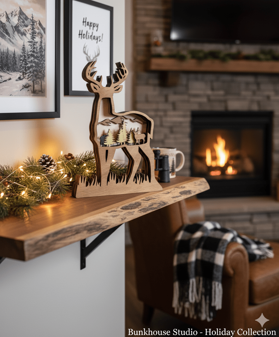 Layered Deer Hunter - Bunkhouse Studio LLC