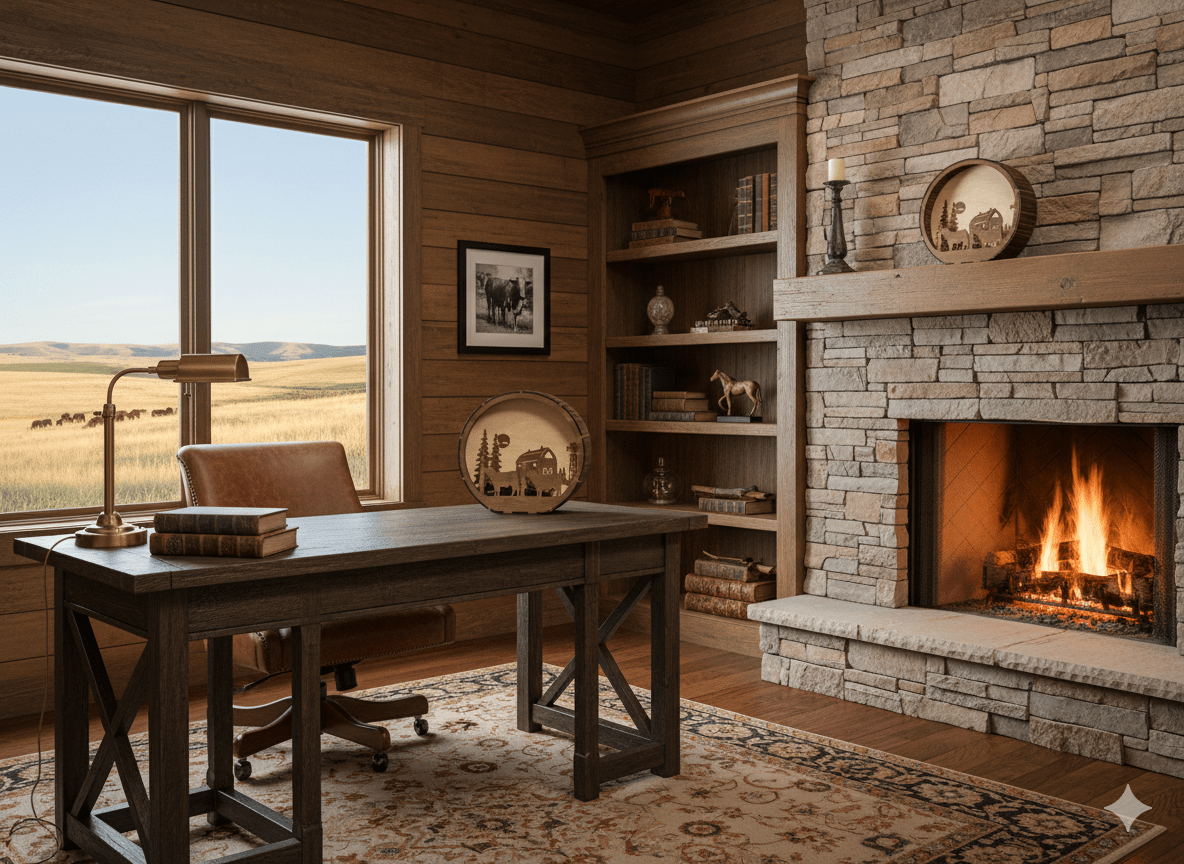 Lighted Steer or Heifer Wood Wall Art: Rustic Farmhouse Decor - Bunkhouse Studio LLC