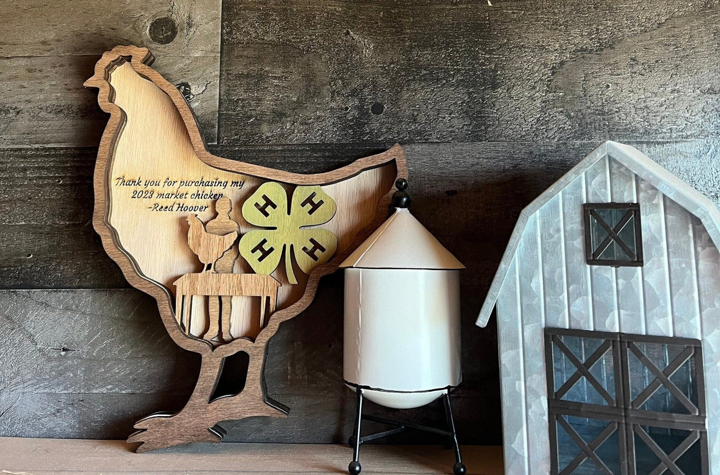 Handmade chicken-shaped thank you gift from Bunkhouse Studio LLC, perfect for showing appreciation to buyers.