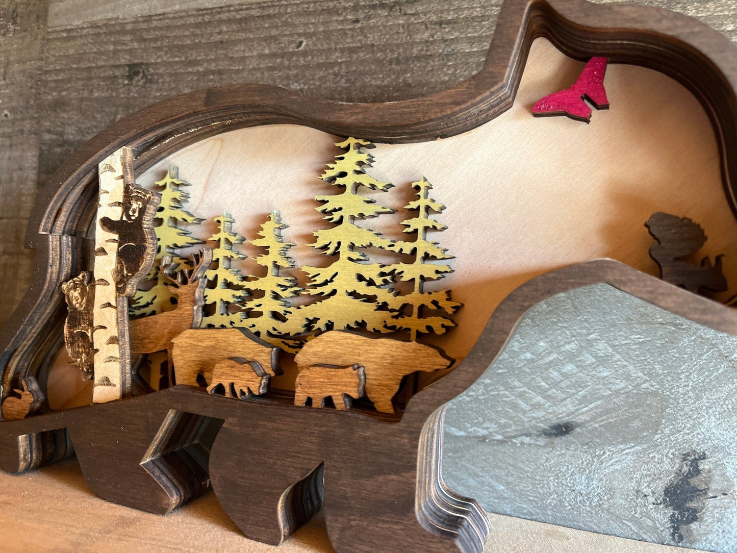 Cub Bear Decor Mancave Gift Unique Handmade - Bunkhouse Studio LLC