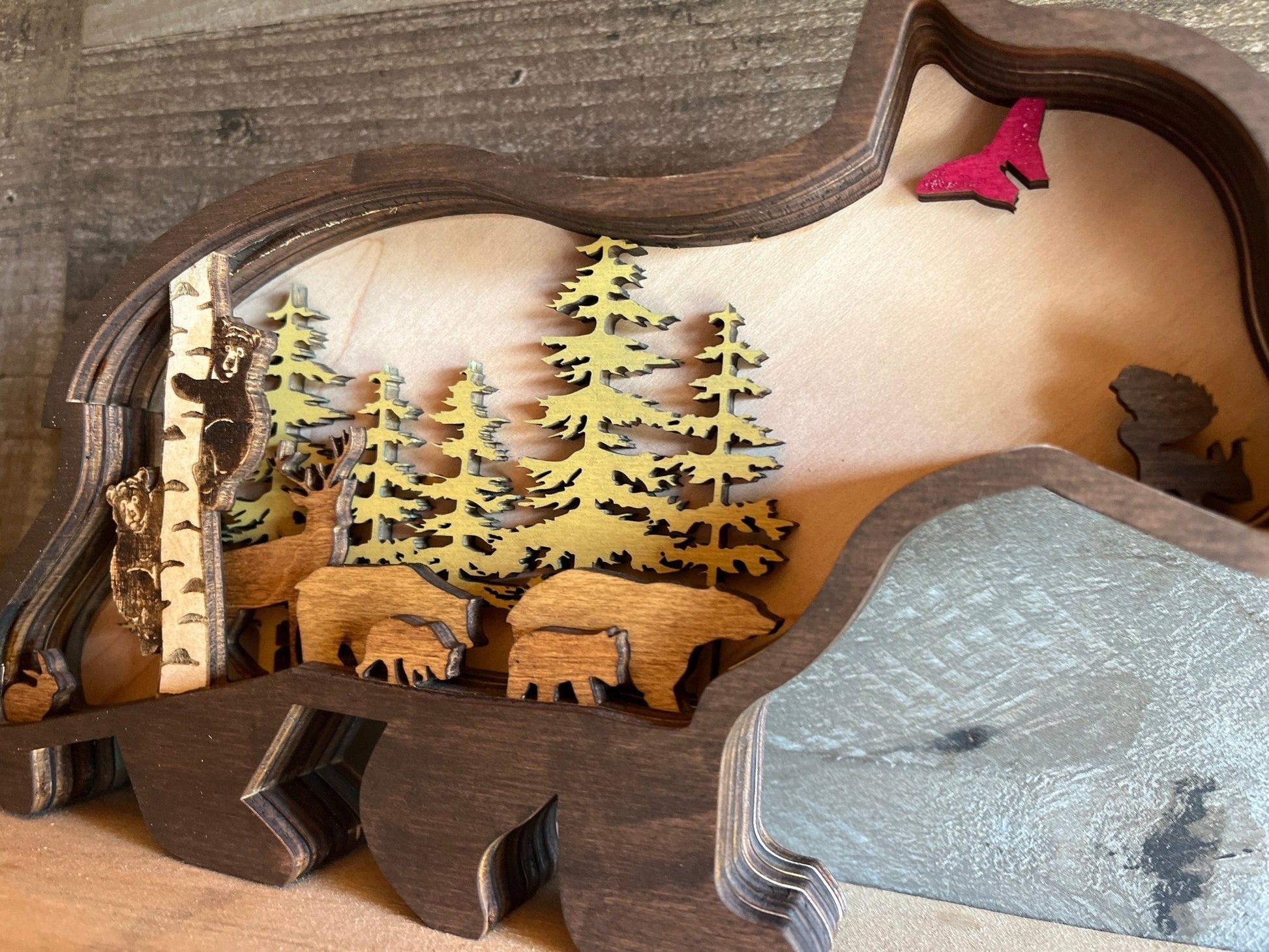 Cub Bear Decor Mancave Gift Unique Handmade - Bunkhouse Studio LLC