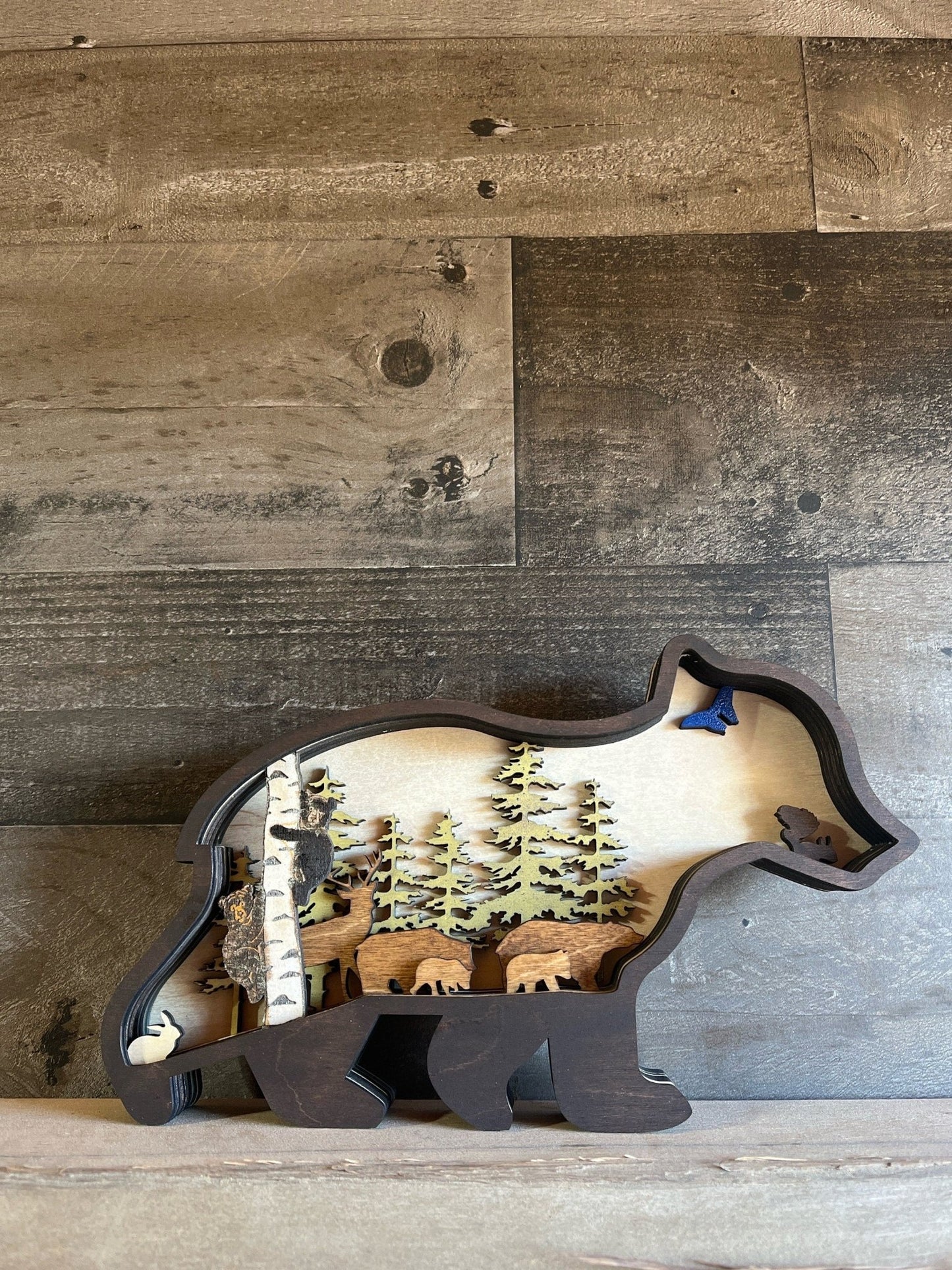 Cub Bear Decor Mancave Gift Unique Handmade - Bunkhouse Studio LLC