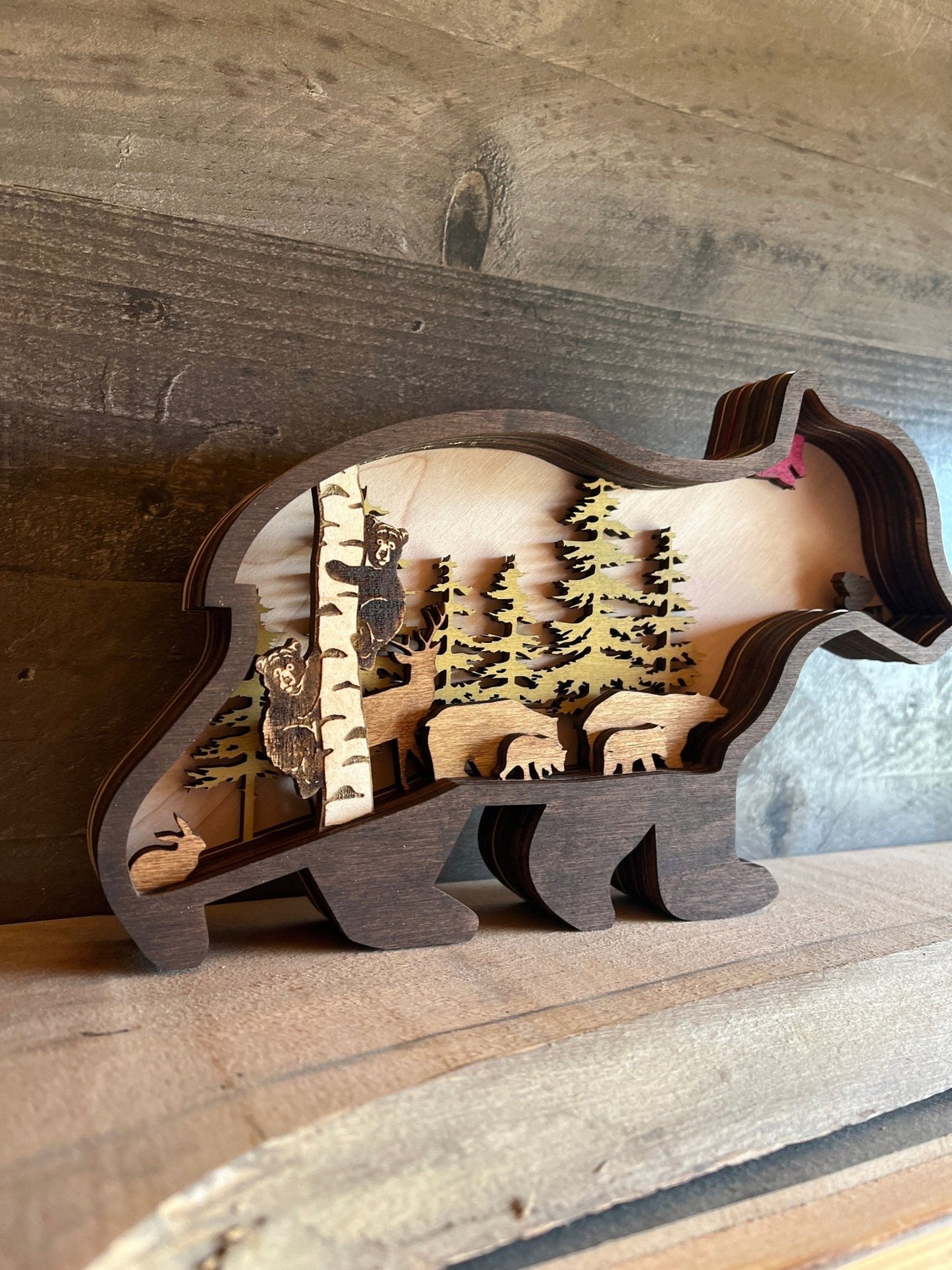 Cub Bear Decor Mancave Gift Unique Handmade - Bunkhouse Studio LLC