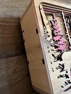 Light Shadow Box with option of Elk, or Bear, or Moose design - Bunkhouse Studio LLC