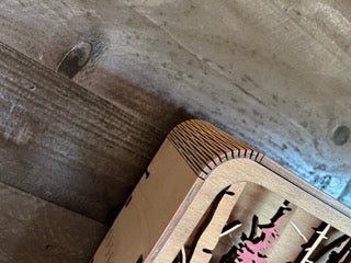 Light Shadow Box with option of Elk, or Bear, or Moose design - Bunkhouse Studio LLC