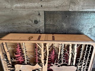 Light Shadow Box with option of Elk, or Bear, or Moose design - Bunkhouse Studio LLC