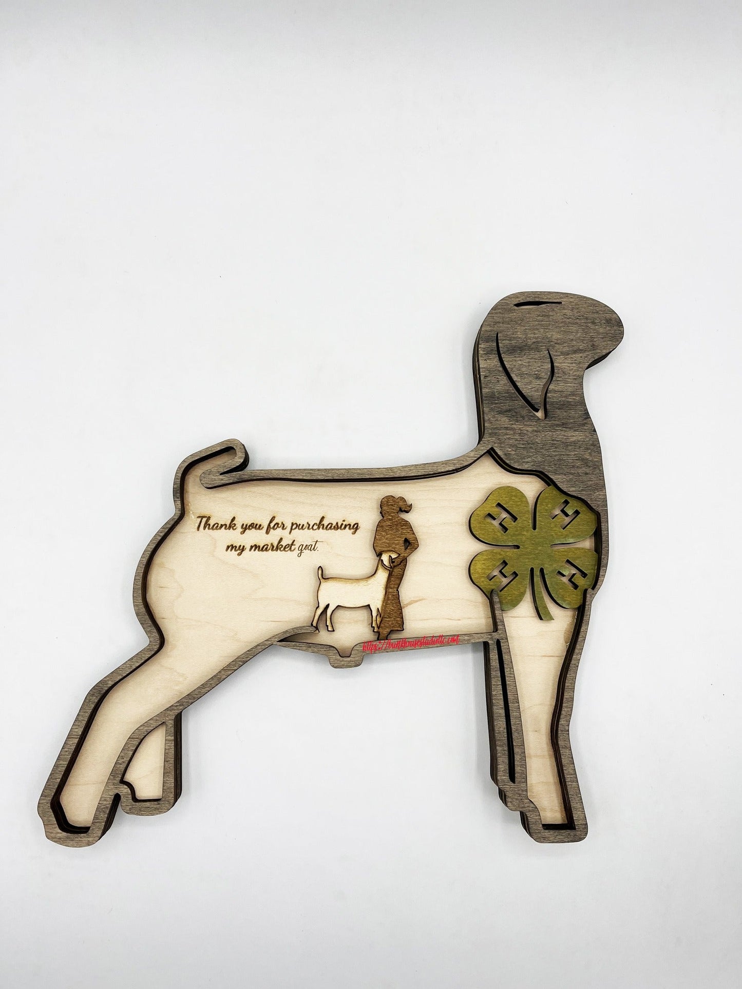 Show Market Goat Thank You Gift featuring a Doe, Buck, and Billy, presented by Bunkhouse Studio LLC for sponsors and buyers.