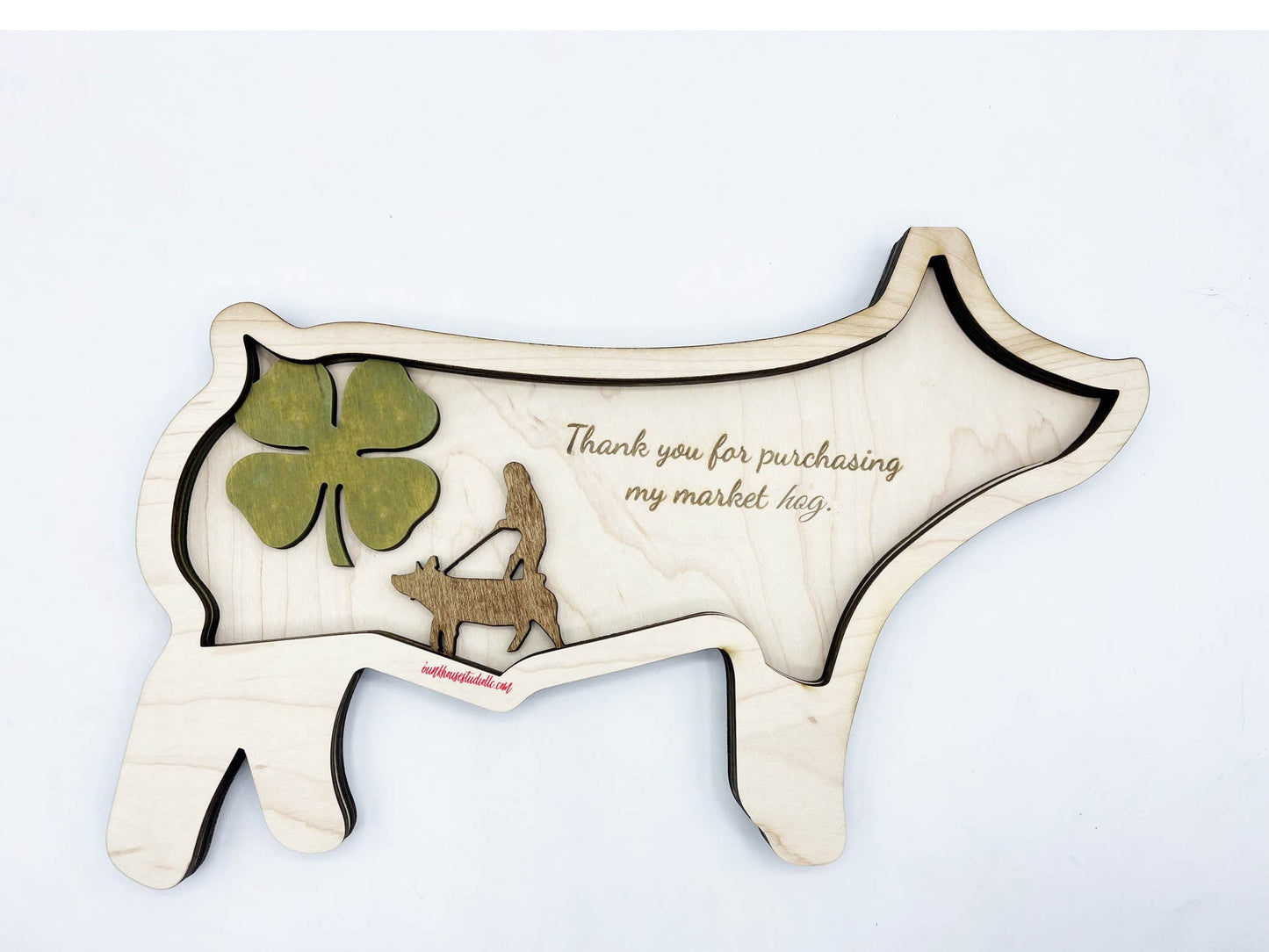Show Market Pig Thank You Gift from Bunkhouse Studio LLC, featuring a pig award for sponsors, buyers, and 4H participants.