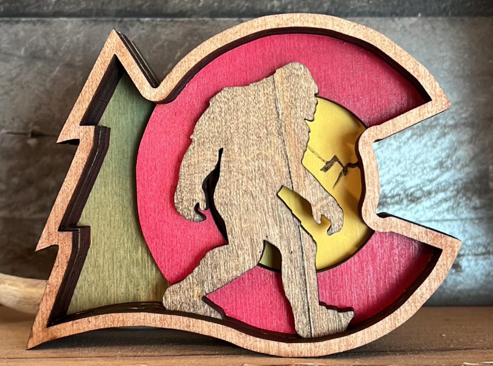 Small Colorado Logo with option of Wolf, Elk, Bear, Moose, Big Horn Sheep, Buffalo Memorabilia, Souvenir - Bunkhouse Studio LLC