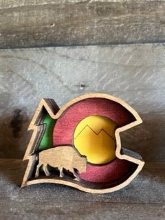 Small Western Colorado Wildlife Decor Shelf Sitter - Bunkhouse Studio LLC