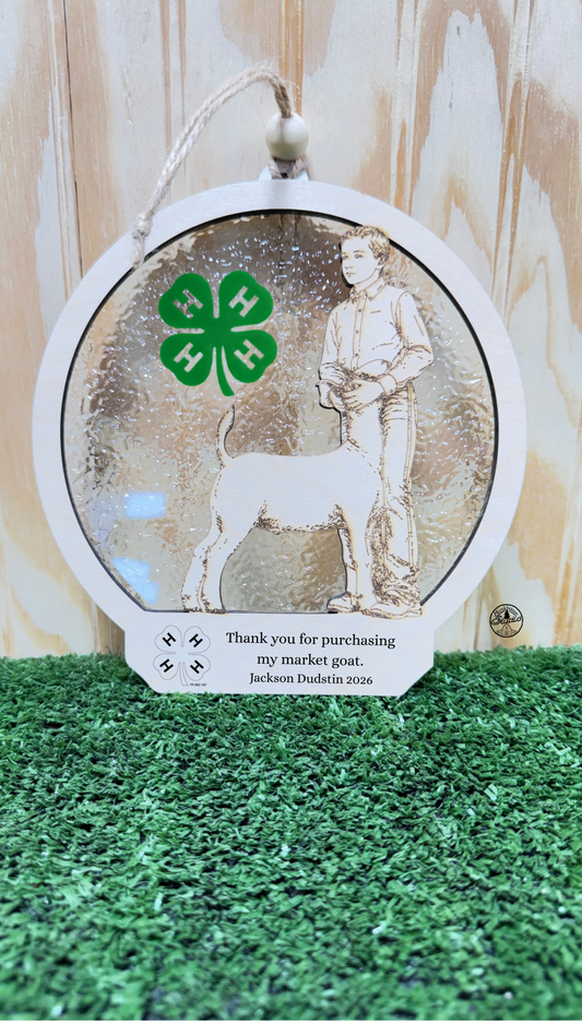 Personalized Market Lamb Suncatcher | Lamb, Pig, Goat, Heifer, Steer
