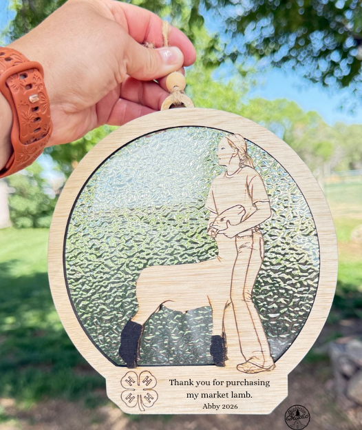 Personalized Market Lamb Suncatcher | Lamb, Pig, Goat, Heifer, Steer