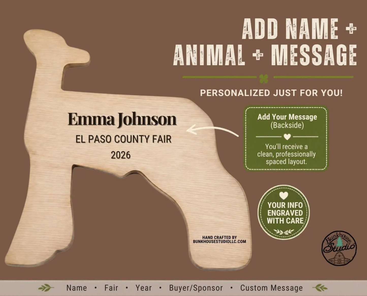 Show Market Lamb Thank You Gift, Sponsor, Buyer, 4H