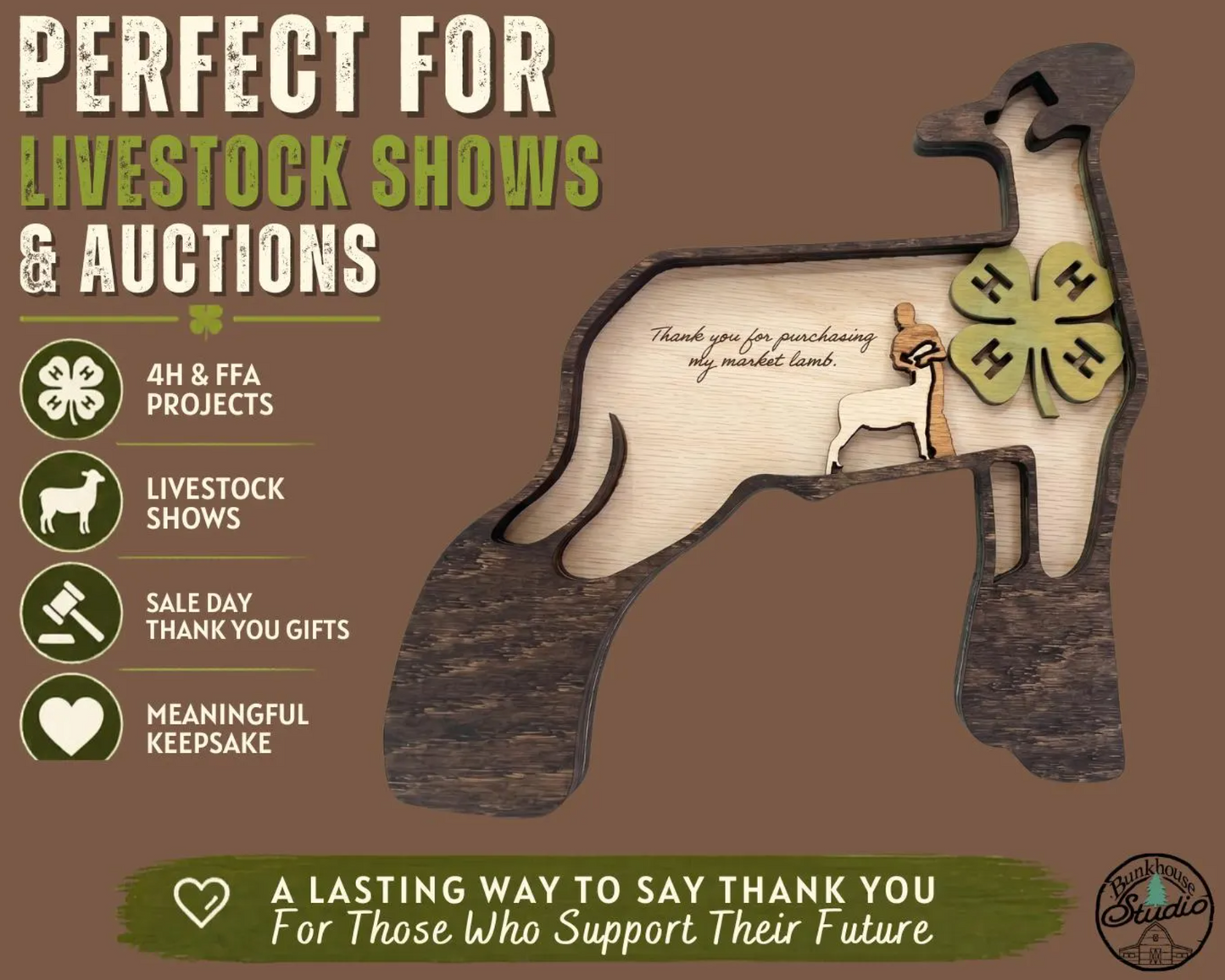 Show Market Lamb Thank You Gift, Sponsor, Buyer, 4H