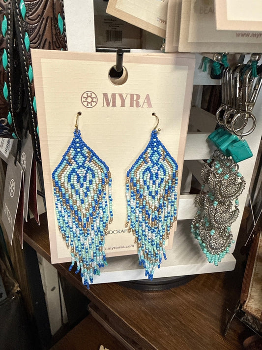 Colorful beaded earrings from Bunkhouse Studio LLC featuring intricate beadwork and stylish design.