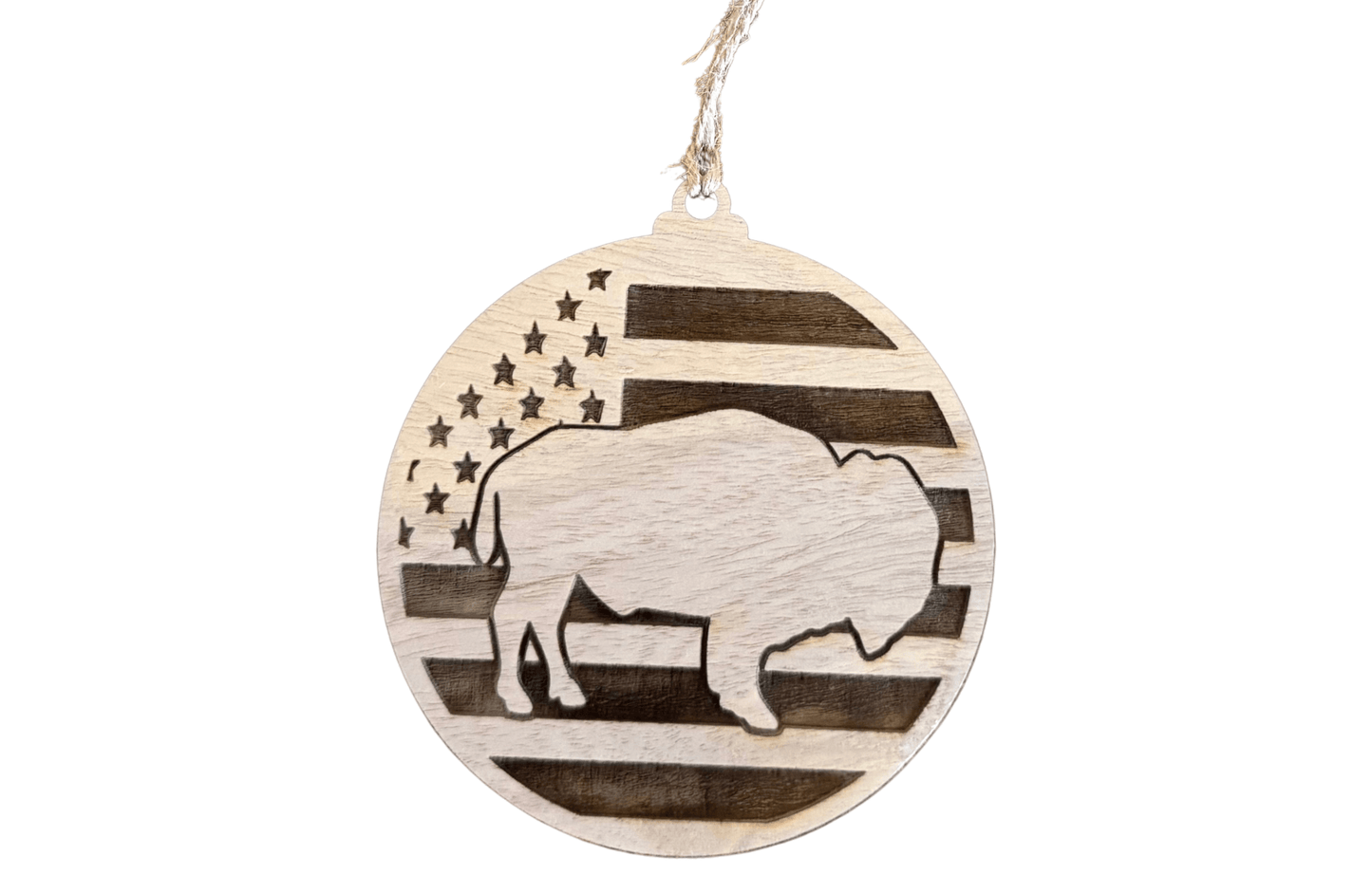 Buffalo Flag Ornament - Bunkhouse Studio LLC