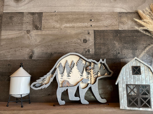 Unique Raccoon Family Layer Decor Gift