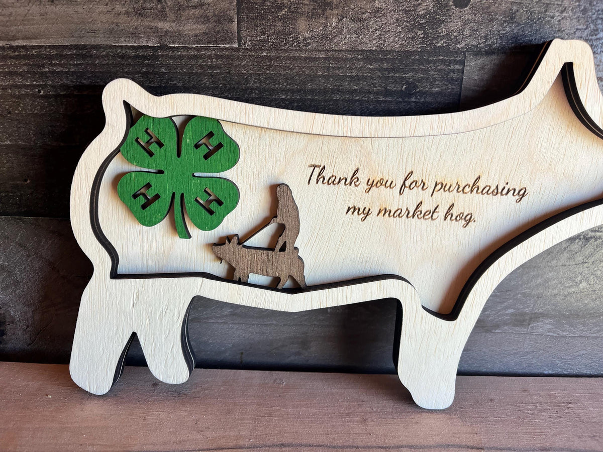 Show Market Pig Thank You Gift, Sponsor, Buyer, Award, 4H Custom Personalized