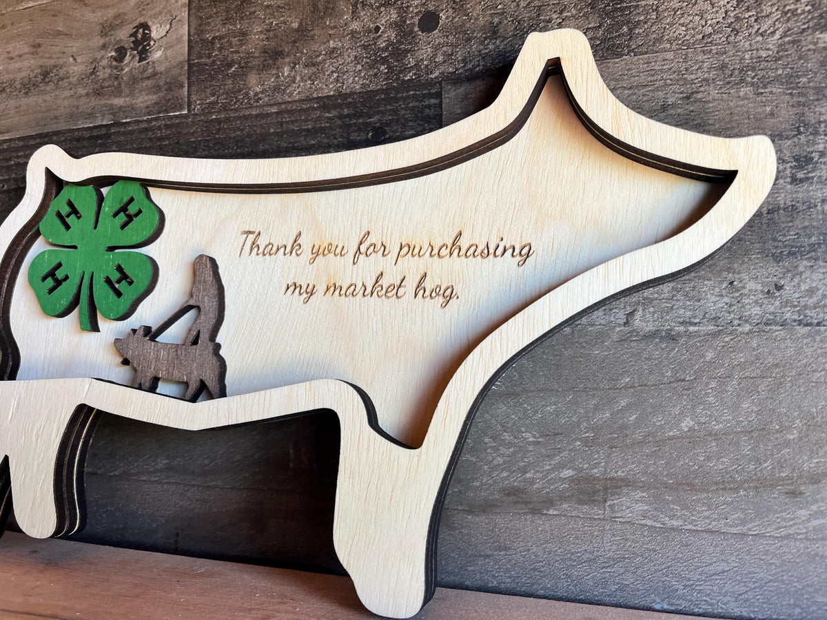 Show Market Pig Thank You Gift, Sponsor, Buyer, Award, 4H Custom Personalized