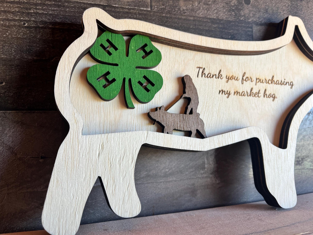 Show Market Pig Thank You Gift, Sponsor, Buyer, Award, 4H Custom Personalized