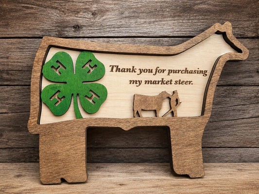 Personalized 4H Steer/Heifer Plaque: County Fair Thank You Gift