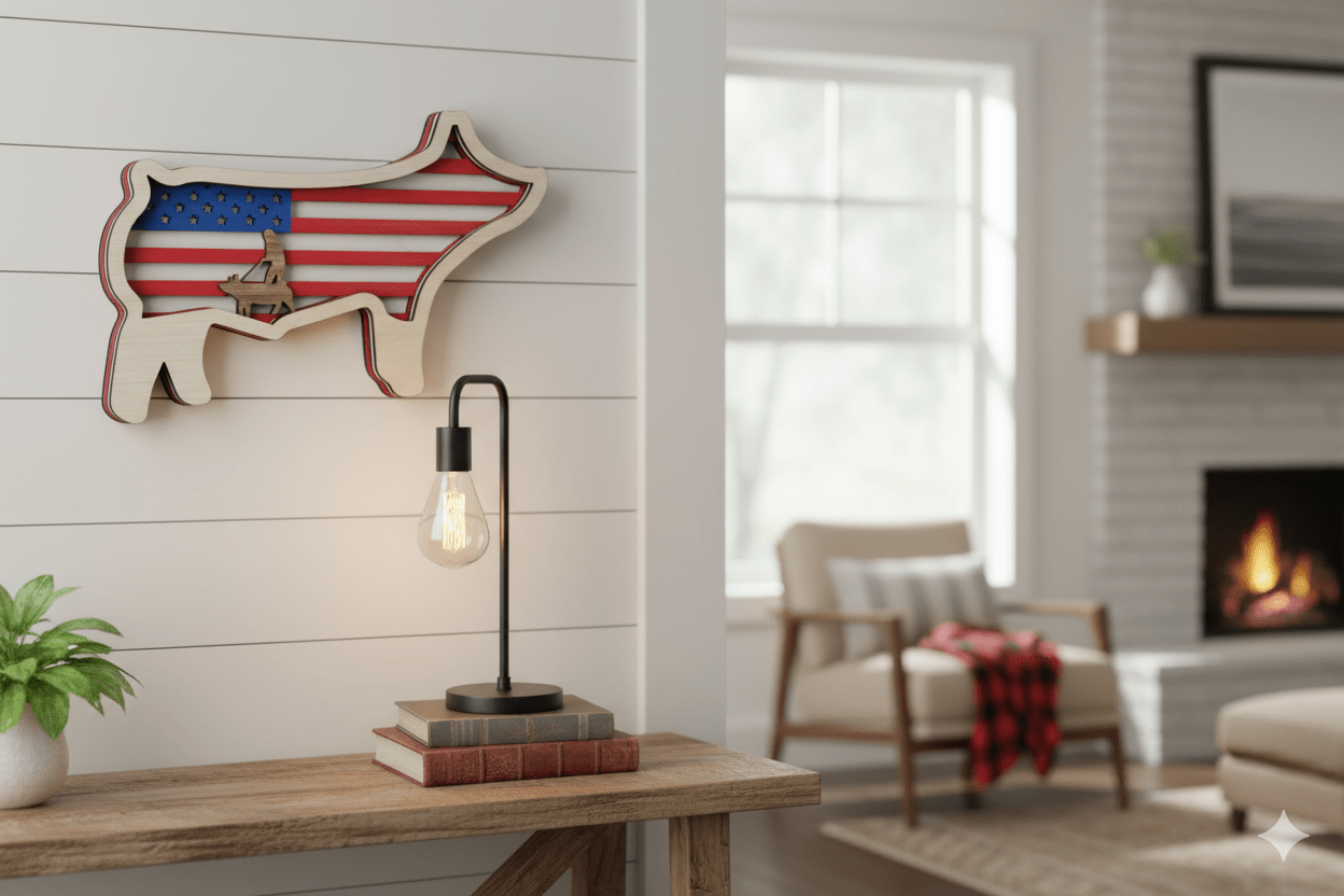 Show Market Pig USA flag thank you gift from Bunkhouse Studio LLC, ideal for sponsors, buyers, and 4H award recipients.
