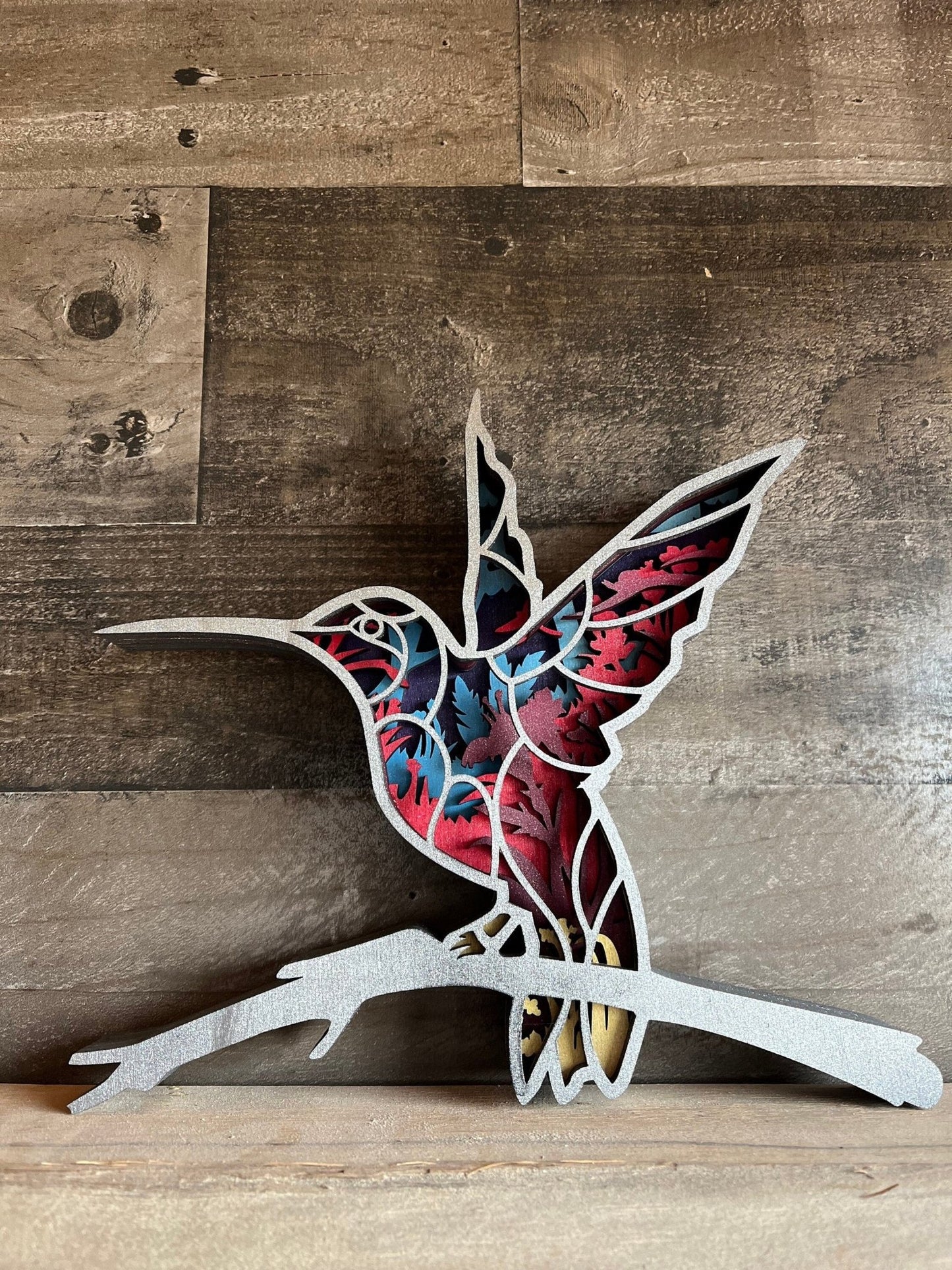 Unique Handmade Gift Hummingbird Wooden - Bunkhouse Studio LLC